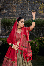 Load image into Gallery viewer, Fenisha Tussar Silk Dhavani Set | Half-Saree | Shoppers Trend
