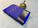 Load image into Gallery viewer, Royal blue Mysore silk saree , Blue zari work silk saree , Traditional blue saree with blouse , Elegant blue Mysore saree for wedding , 
Blue silk saree for festive occasions , Navy blue zari weaving saree , Blue ethnic saree for women , Mysore silk saree in deep blue , Wedding wear blue silk saree , Classic blue zari saree look .
