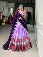 Load image into Gallery viewer, Cotton Silk Lehenga Set with Embroidery &amp; Georgette Dupatta - Thread &amp; Sequins Work

