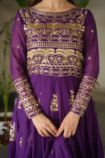 Load image into Gallery viewer, Kinjal Chinon Anarkali | Weddings Special Wear Anarkali | Shoppers Trend
