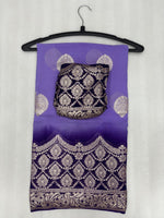 Load image into Gallery viewer, Purple Viscose Saree With Silver Zari Amazing Combination. Viscose Saree Look So Pretty In Wedding Season . A purple Viscose saree is a striking and luxurious Fabric.
