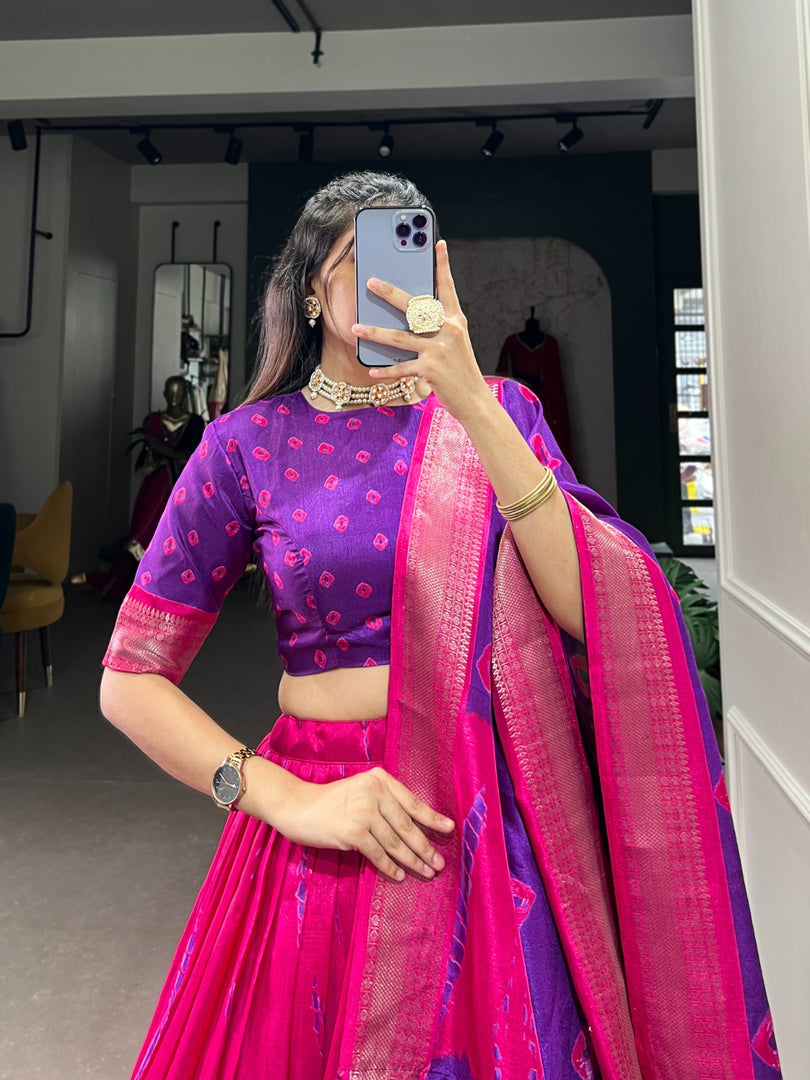 Dityaa Dola Silk Dhavani / Half Saree / Langa voni Set  | Shoppers Trend