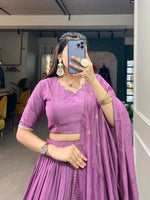 Load image into Gallery viewer, Minaxi Pure Chanderi Dhavani Set / Half Saree | Shoppers Trend
