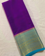 Load image into Gallery viewer, Purple Semi-Mysore Silk Saree Price and Online Shopping in this Product . This Semi-Mysore Silk Saree Blouse Design Rich Fabric and Rich Pallu With Golden Zari Weaving In Traditional Look 2024-25 .
