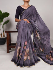 Floral Georgette Saree – Elegant & Stylish Attire Wear ,  Buy Floral Georgette Saree Online , Elegant Georgette Saree With Lace Border , Trendy Floral Print Saree For Party Wear Price Under 1000 . Traditional Look For 2025-26 . 