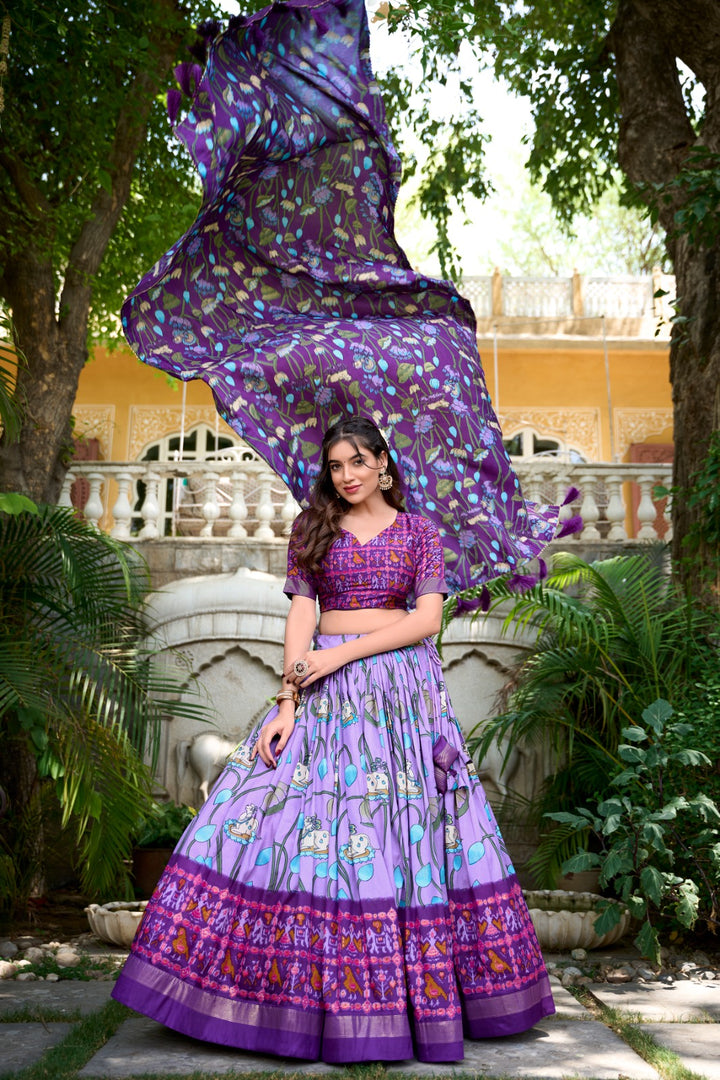 Shreya Tussar Silk Dhavani / Langa Davani / Half Sarees | Shoppers Trend