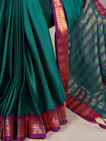 Load image into Gallery viewer, Rama shade saree perfect for ethnic occasions , Radiant rama color silk saree with zari pallu , 
Rama aura saree with rich festive appeal , Eye-catching rama silk saree with elegant shine , Elegant rama saree with traditional finishing . 
