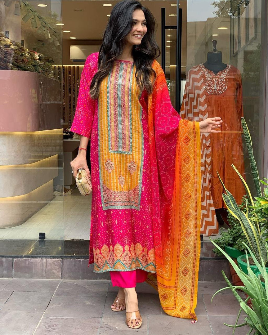 Reeva Satin Rani Kurti  | Shoppers Trend