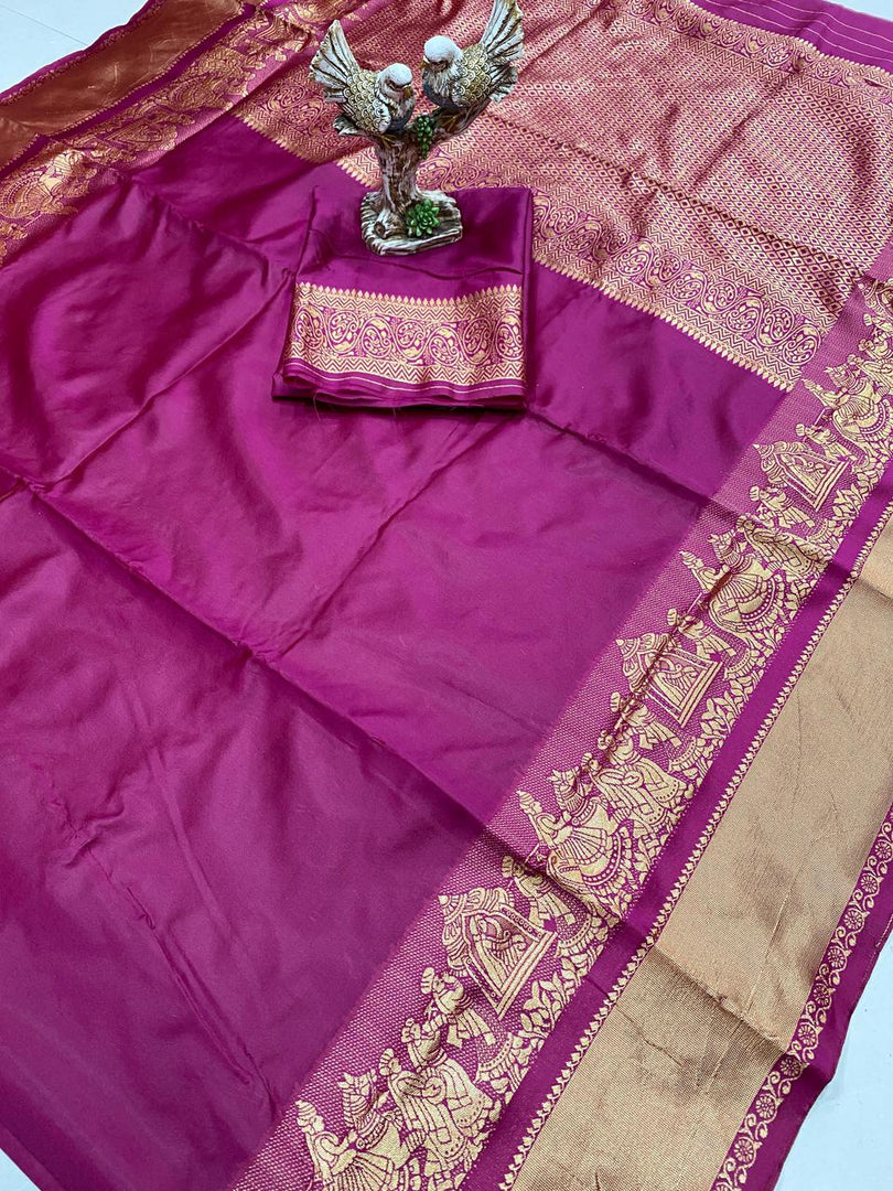 Rani pink soft lichi silk saree with royal jacquard work , Glamorous rani silk saree for weddings and special days , Best-selling rani lichi silk saree with fine finish , Designer jacquard rani saree in soft lichi fabric , Rani pink soft silk saree with contrast blouse , Elegant rani saree with intricate jacquard design , hop rani lichi silk sarees online with rich pallu , Traditional rani pink saree in premium lichi silk .