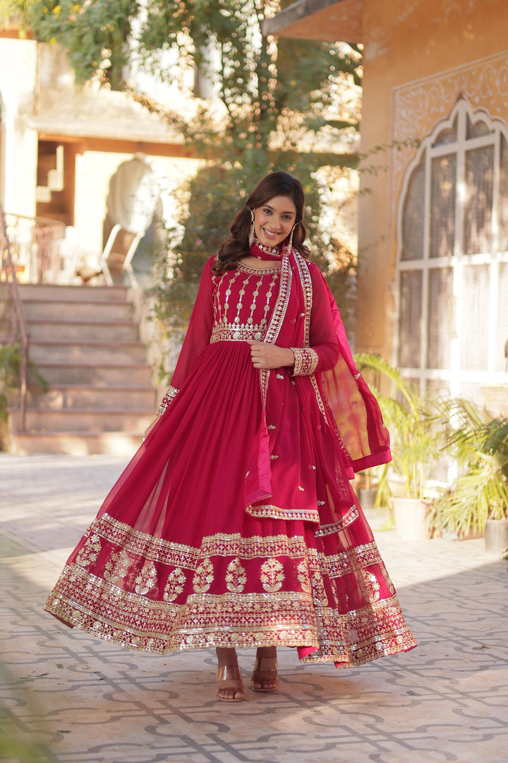 Dark Rani Pink Embroidered Gown
Rani Pink Zari Work Gown
Festive Wear Dark Rani Gown
Wedding Special Rani Pink Gown
Elegant Dark Rani Ethnic Gown
