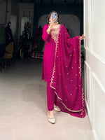 Load image into Gallery viewer, Dixita Organza Rani Pink Kurti | Shoppers Trend

