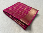 Load image into Gallery viewer, Premium Mysore Silk Saree featuring Zari Weaving. 6.3m length with matching blouse piece. Machine washable. Model wears Zari weaving saree price 1399.

