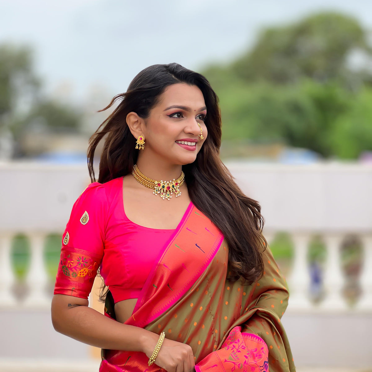 Himani Soft Pethani Silk Rani Saree | Shoppers Trend – shoppers trend