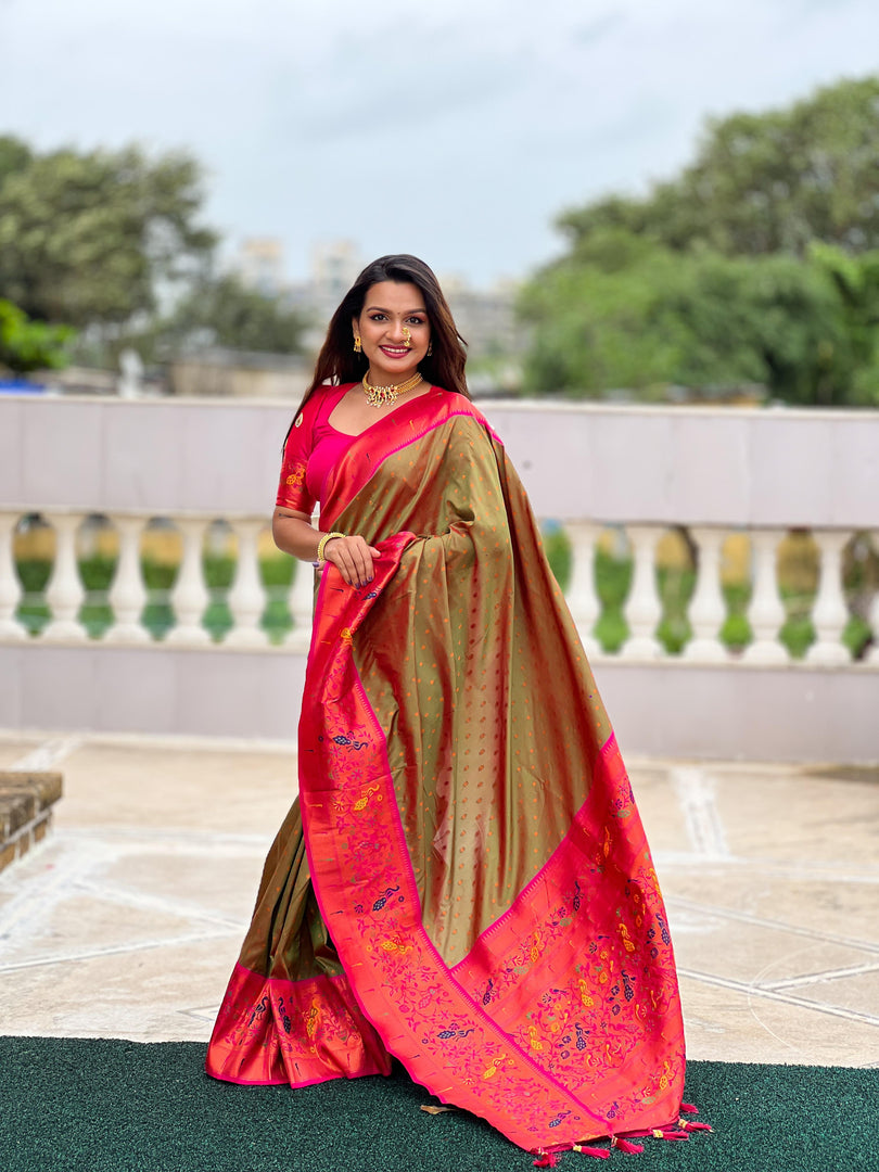 Himani Soft Pethani Silk Rani Saree | Shoppers Trend