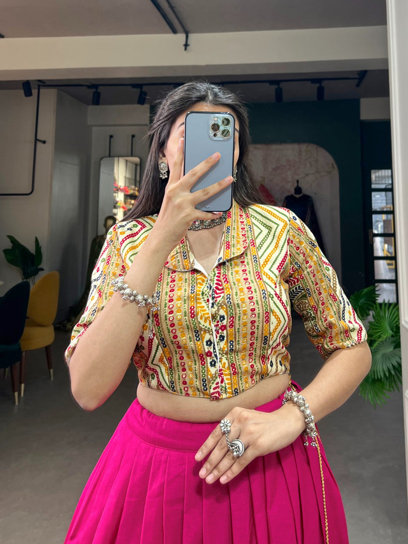 Megha Cotton Dhavani Set / Langa Davani Set | Shoppers Trend