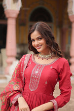 Load image into Gallery viewer, Heena Chinnon With Embroidery Work Anarkali | Shoppers Trend
