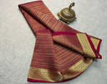 Load image into Gallery viewer, Bridal Red Color Pure Mysore Silk Sarees Price and Online Shopping Price 1499 . Classic Red Mysore Silk Saree , Bridal Red Zari Weaving Saree ,  Pure Silk Red Saree for Weddings , Traditional Red Mysore Saree , Festive Red Saree with Gold Zari . 

