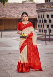 Red Saree Soft Kolkata Tussar Bech With Price , Latest Red With Golden zari sarees The Most Famous Soft Kolkata Tussar Bech in Andhra Pradesh and Assam , Kolkata . This Fabric So Heavy and Wedding Wear  Collection , Traditional Look For 2025-26 .  
