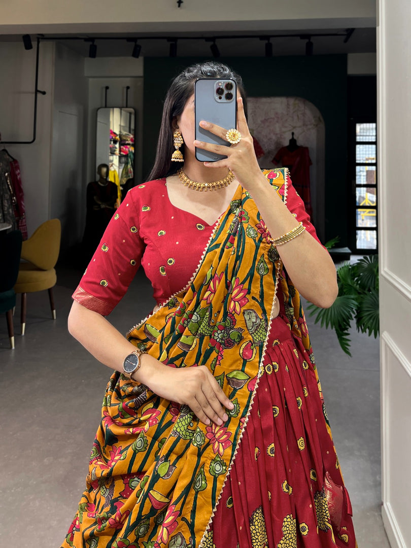 Ritaa Tussar Silk Dhavani Set | Half-Saree | Shoppers Trend
