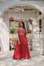 Load image into Gallery viewer, Nova Faux Blooming Red Gown | Shoppers Trend
