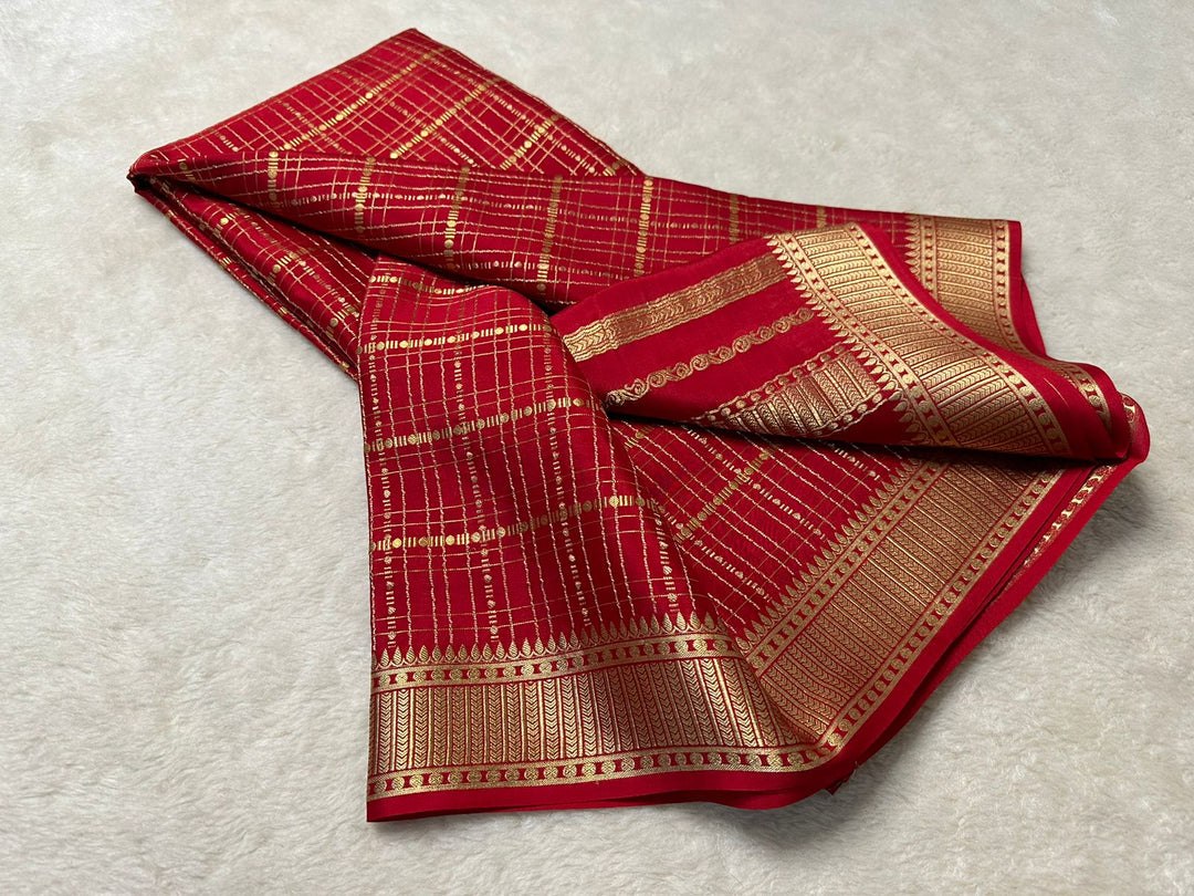 Real Mysore silks are crafted exclusively from high-quality mulberry silk, known for its exceptional softness, smooth texture, and subtle warmth when held against your skin . 