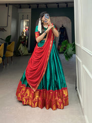 Red Poly Cotton Dhavani Set , Langa Voni and  Davani Set With Price and Online Shopping Price Under 1500 . this Fabric Poly Cotton Dhavani Set Chex With Zari Weaving Work and This Fabric Lehnga Stitching Stitch With Canvas Joint . This Fabric Soft and Smooth Cotton and Rich Border Price Under 1500 . 