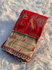 Red Color Soft Paithani Silk Sarees Price and Online Shopping Price Under 2500 , this Fabric Original Look For Weddings Wear Collection Price Under 2500 