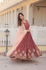 Load image into Gallery viewer, Kamla Faux Georgette Sky Anarkali | Shoppers Trend
