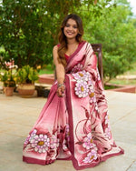 Load image into Gallery viewer, Elegant rose gold pure silk saree with intricate zari weaving , Shop rose gold silk sarees for weddings and festive wear , Premium rose gold saree in pure silk – graceful ethnic look , Bridal favorite rose gold saree with zari border and pallu , Traditional silk saree in trending rose gold tone for all occasions . 
