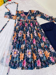 BLURRY BLUE (ANARKALI SET) - Premium Anarkali from shoppers trend - Just Rs. 999! Shop now at shoppers trend