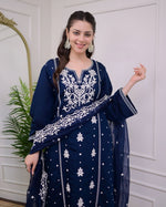 Load image into Gallery viewer, Ridhi Pure Reyon Blue Kurti  | Shoppers Trend
