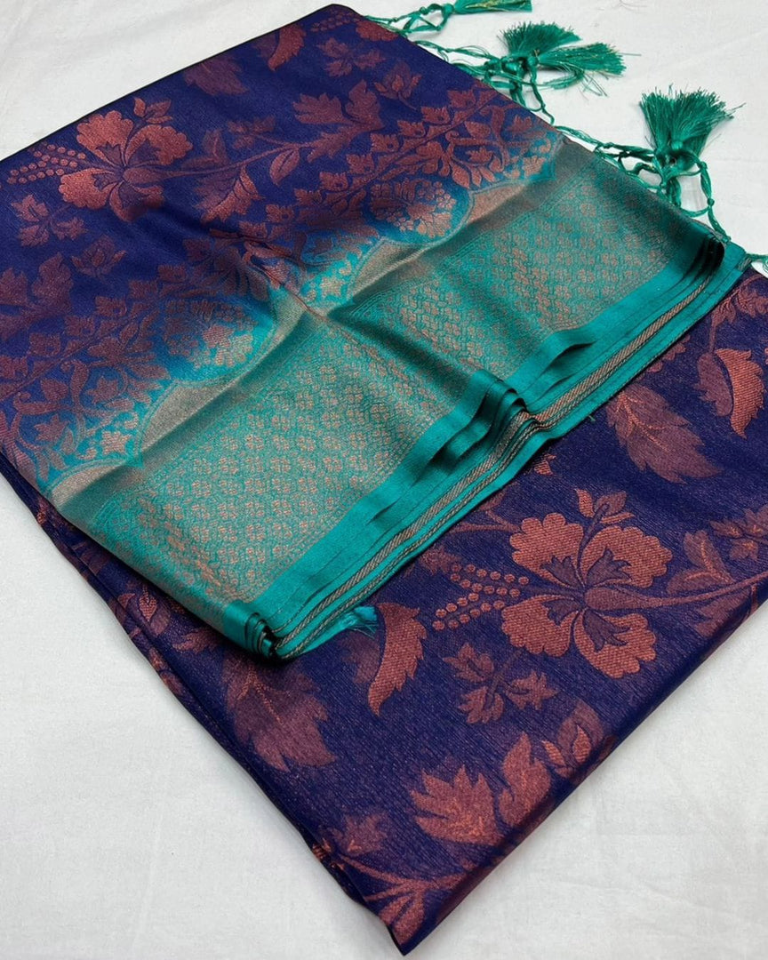 Navy Blue soft silk sarees with price and soft silk saree online shopping price 1500 . this fabric rich and Softy silk and border Gold zari weaving and Soft Silk sarees price under 1500 . 