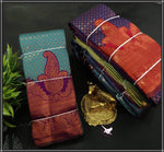 Load image into Gallery viewer, Sky blue semi silk saree with zari border , Soft silk sky color saree for women , Elegant sky blue saree with blouse , Zari weaving sky blue saree design , Pastel sky saree for traditional wear , Light sky blue saree for festive occasions , Semi silk blue saree with elegant finish , 
Stylish sky color silk saree for functions .
