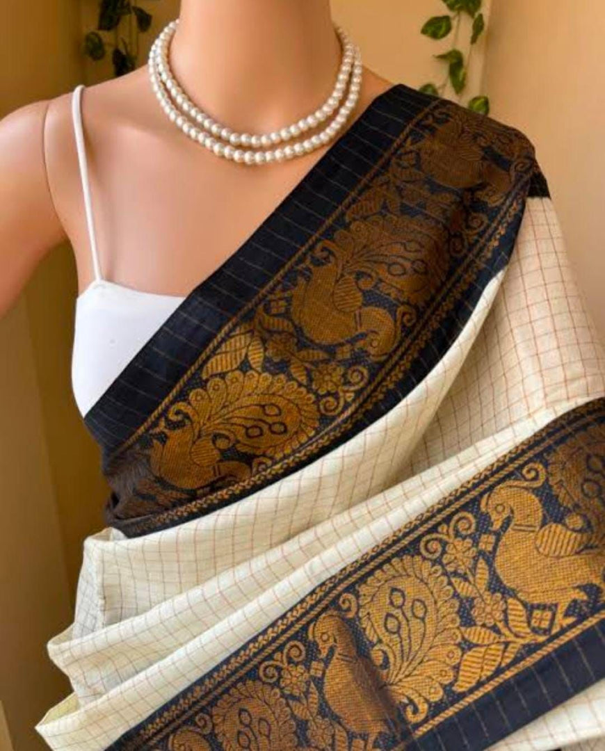 Uma Soft Lichi Silk Orange Saree | Shoppers Trend