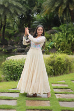 Load image into Gallery viewer, Ankita Cotton White Gown | Shoppers Trend
