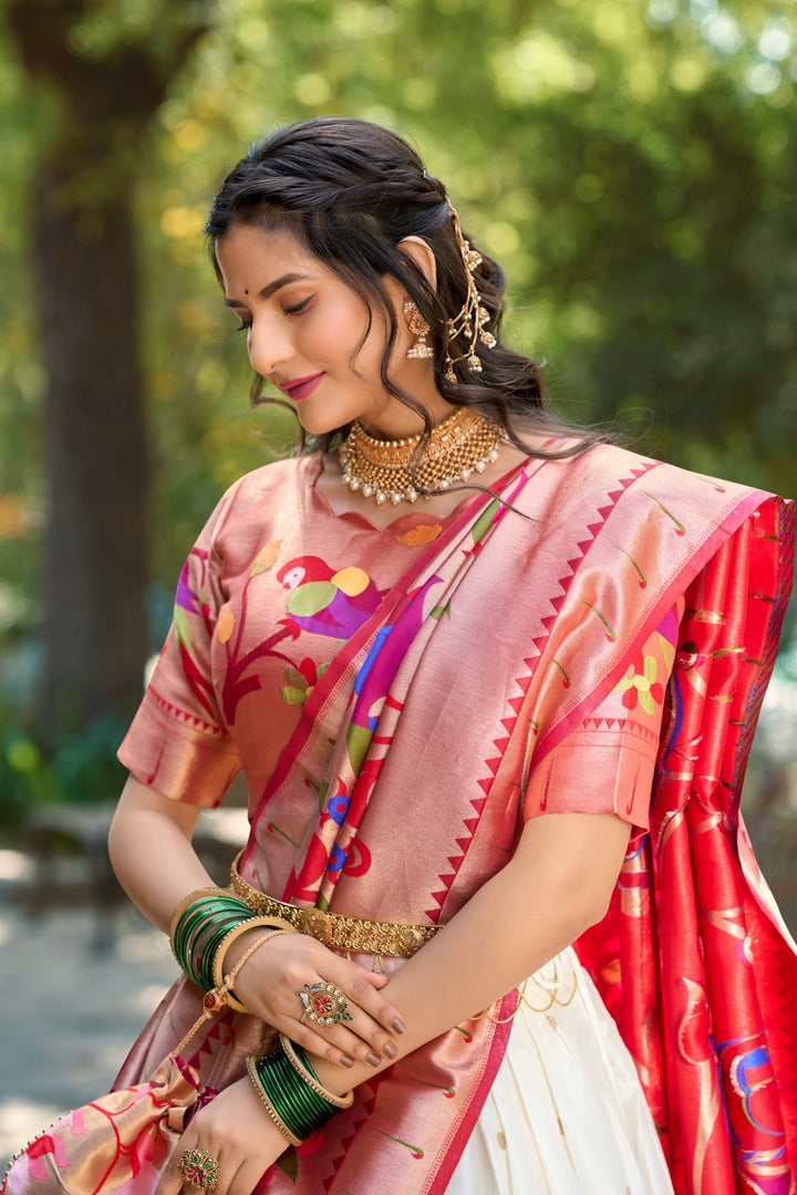Hetvi Jacquard Silk Dhavani Set | Half-Saree | Shoppers Trend