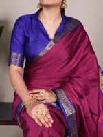 Load image into Gallery viewer, wine saree with unstitched blouse , 
Rich aura silk saree in wine color finish , Wine saree ideal for sangeet or reception look , Premium festive saree in wine silk blend , Wine zari saree for timeless ethnic elegance , 
Statement wine silk saree with golden threadwork .

