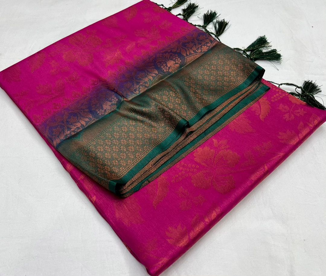 Wine soft silk sarees for weddings and price and online shoping and this fabric smooth softness fabric .The first manufacturing of Soft Silk Sarees in India can be traced to Kanchipuram in Tamil Nadu , India . 