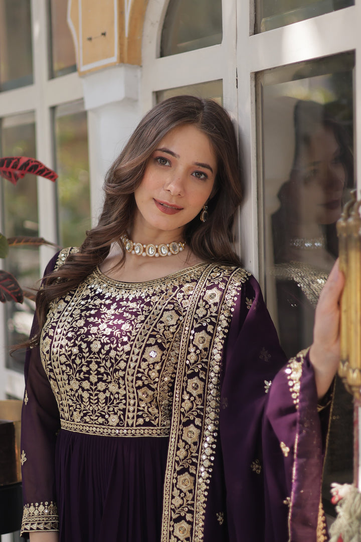 Megha Faux Blooming Anarkali | Shoppers Trend
