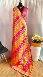 Load image into Gallery viewer, Hitanshi Banarasi Satin Silk Yellow Saree | Shoppers Trend
