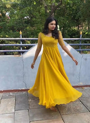 RAY OF HOPE MUSTARD(GOWN) - Premium Anarkali from shoppers trend - Just Rs. 499! Shop now at shoppers trend