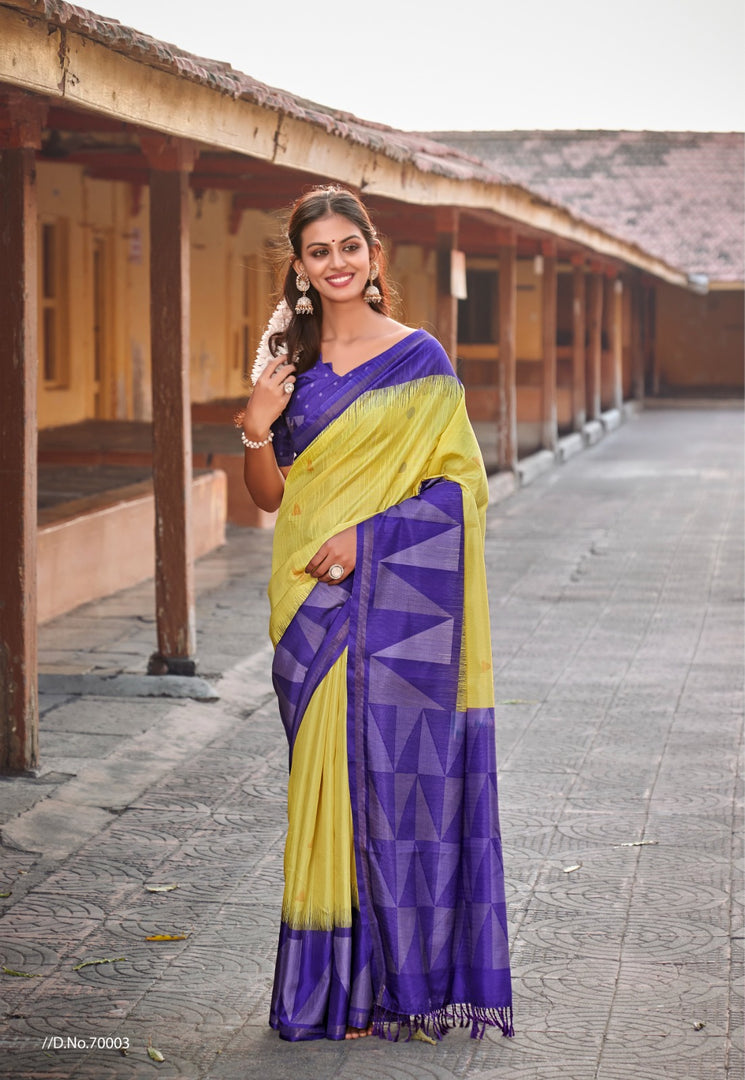 Khusi Soft Kolkata Tussar Bech Saree | Shoppers Trend