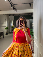 Load image into Gallery viewer, Pinal Dola Silk Yellow Gown | Shoppers Trend
