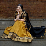 Load image into Gallery viewer, Expertly crafted with high-quality materials, this Premam Dhavani Set features a beautiful Fully Stitched Cotton Lichi lehenga with a large Jacquard design, accompanied by a Canvas and Zip Fabric Blouse.
