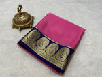 Load image into Gallery viewer, Baby Pink Color Semi-Mysore Silk Saree with zari work. Includes matching blouse. Easy to care for - machine washable . 
