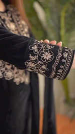 Load and play video in Gallery viewer, Rishi Velvet Black Kurti  | Shoppers Trend
