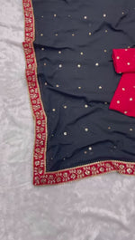 Load and play video in Gallery viewer, Priyanka Heavy Georgette  Saree | Shoppers Trend
