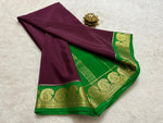 Load image into Gallery viewer, Dark Rani or rani color Semi-Mysore Silk Saree (6.3m) with zari work. Includes blouse. Machine washable - Shop Now - Shoppers Trend

